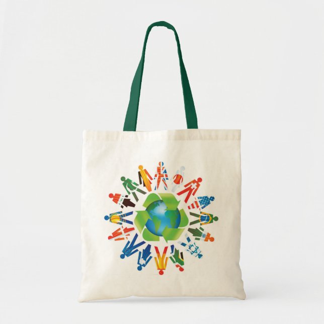 Tote Bag Coexistent et le devenez écolo de paix du monde (Devant)