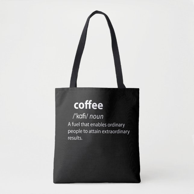 Tote Bag Coffee Funny Dictionnaire Définition (Devant)