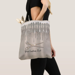 Tote Bag Coiffeur Cheveux Or Champagne Paillettes Diamant D