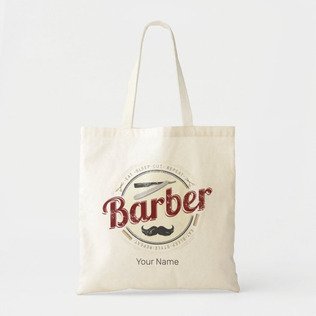 Tote Bag Coiffeur de cheveux Hustler Coiffeur Rétro coiffeu (Devant)