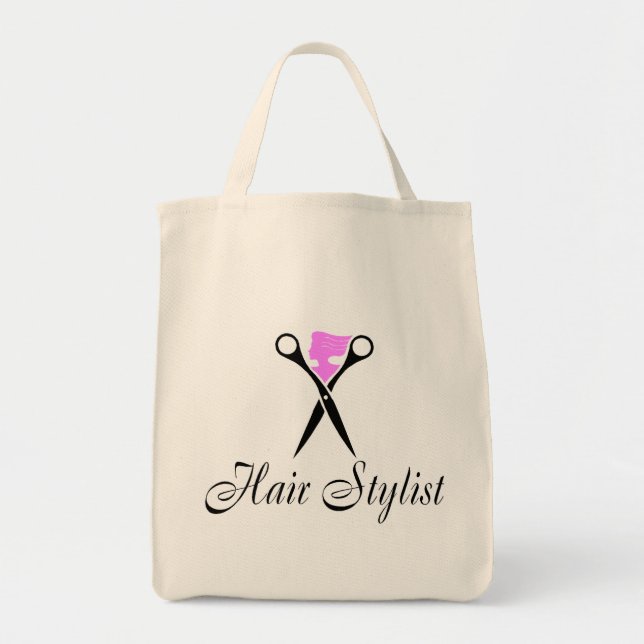 Tote Bag Coiffeur (rose/ciseaux) (Devant)