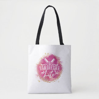 Tote Bag Coiffeur Vie Beauté Coiffeur Styliste Or rose