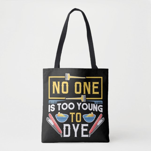 Tote Bag Coiffeuse Stylo Coiffeuse Personne N'Est Trop Jeun (Devant)