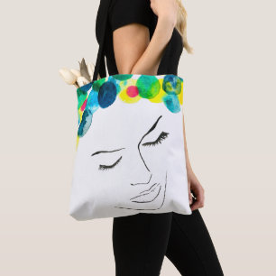 Tote Bag Coiffure de bulle psychédélique
