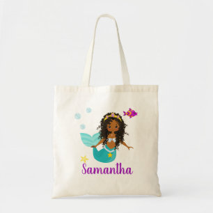 Tote Bag Coiffure de sirène afro-américaine personnalisée