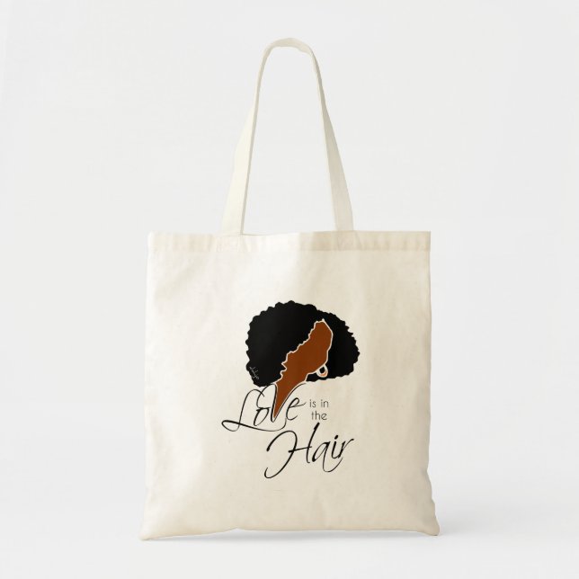 Tote Bag Coiffure noire naturelle | L'amour est dans les ch (Devant)
