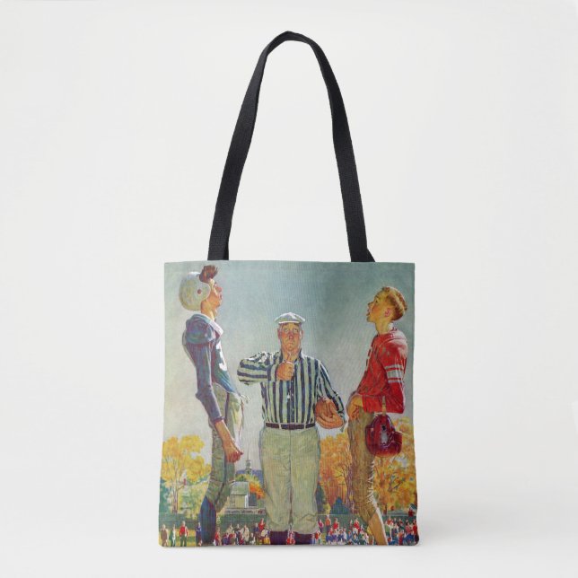 Tote Bag Coin Toss par Norman Rockwell (Devant)