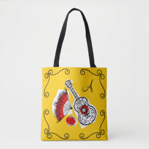Tote Bag Coins monogrammes de Souvenirs espagnols partout à