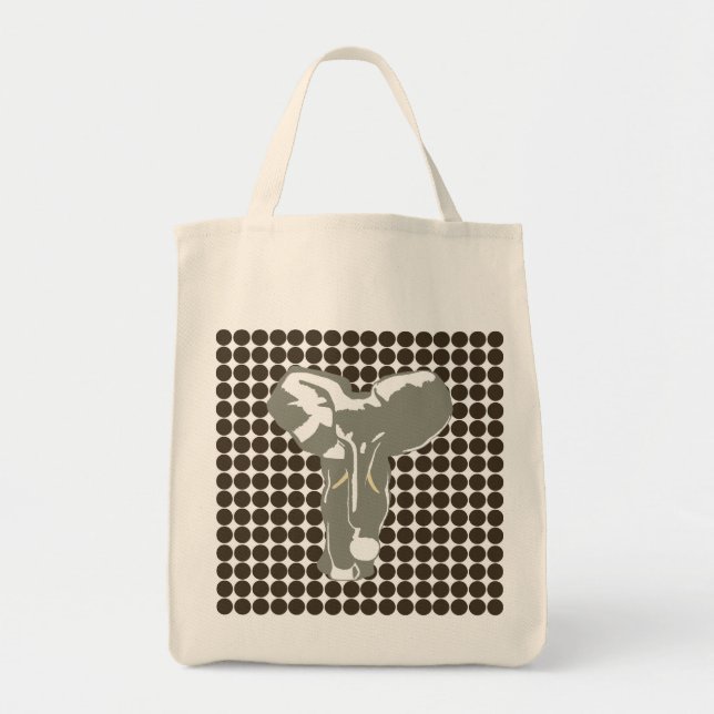 Tote Bag Cola Safari point avec Pop Art Elephant (Devant)