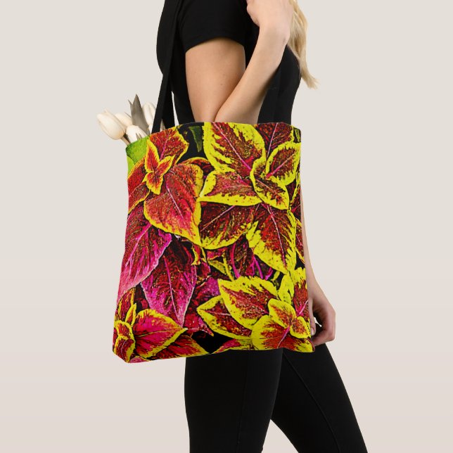 Tote Bag Coleus Leaf Burst Design (De près)
