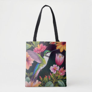 Tote Bag Colibri coloré Floral