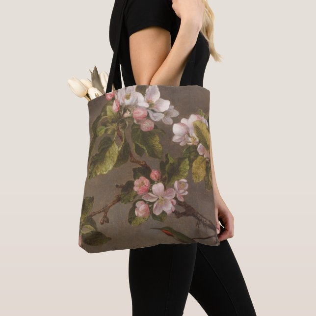 Tote Bag Colibri et fleurs d'Apple (De près)