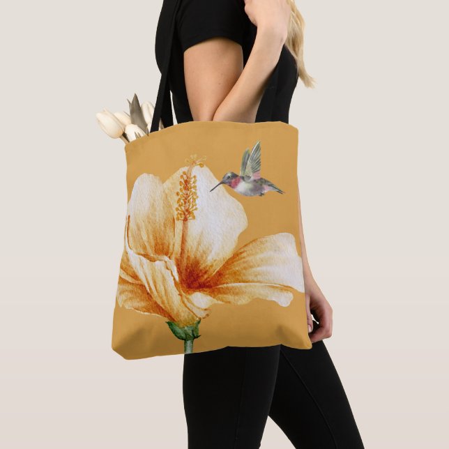 Tote Bag Colibri et Hibiscus (De près)