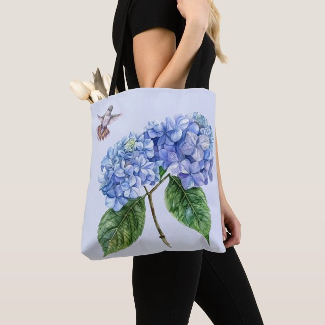 Tote Bag Colibri et Hydrangea (De près)