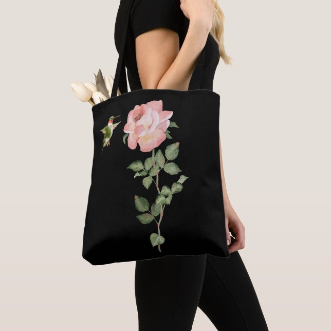 Tote Bag Colibri et Rose (De près)