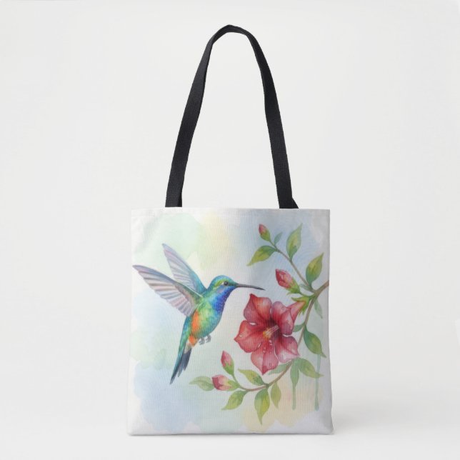 Tote Bag Colibri Minuscule Aquarelle (Devant)