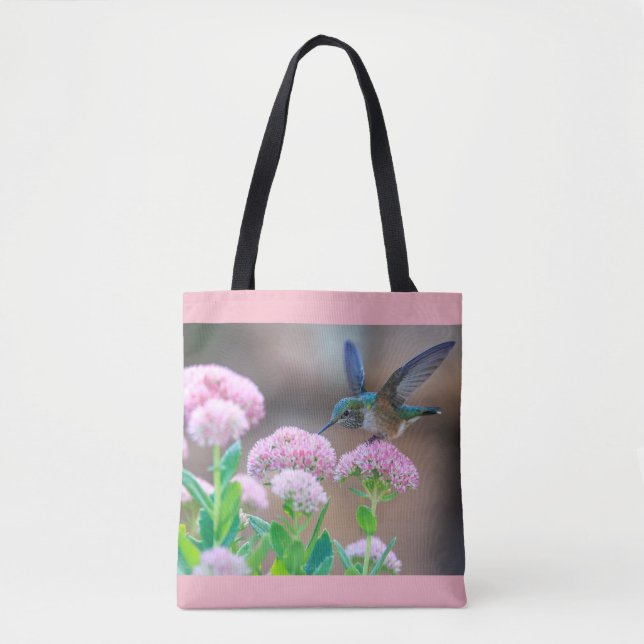 Tote Bag Colibri Parmi Les Fleurs (Devant)