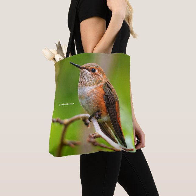 Tote Bag Colibri roux femelle sur le prunier (De près)