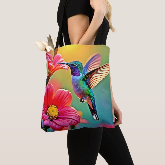 Tote Bag Colibri vibrant au coucher du soleil (De près)