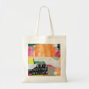 Tote Bag Collage art, moderne coloré abstrait.