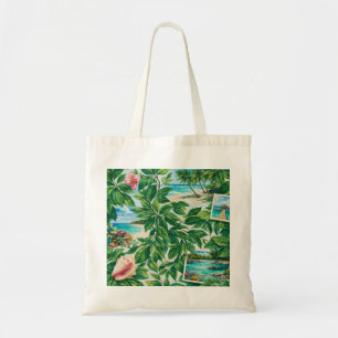 Tote Bag Collage botanique de la plage tropicale de Barbuda