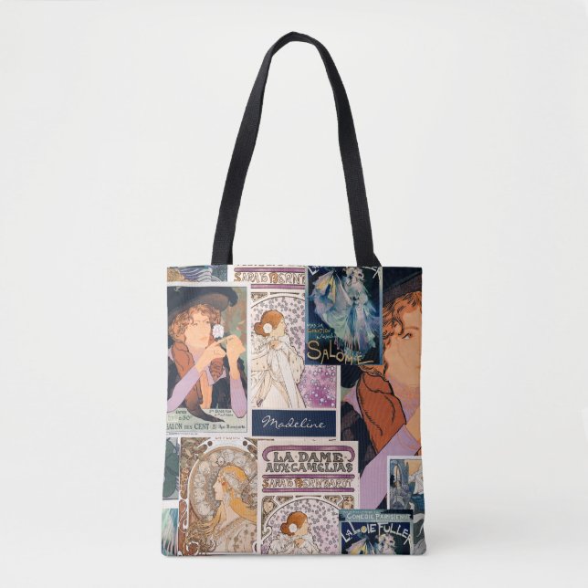 Tote Bag Collage d'affiches en français vintage Personnalis (Devant)