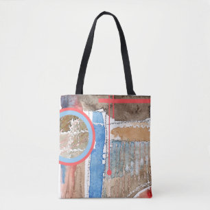 Tote Bag collage d'art abstrait, médias mélangés et