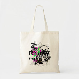 Tote Bag Collage d'art de rue abstrait avec glitch