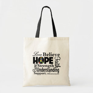 Tote Bag Collage d'autisme d'espoir