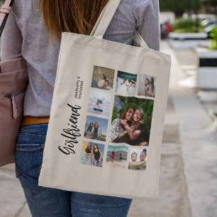 Tote Bag Collage de 9 photos personnalisé pour petite amie