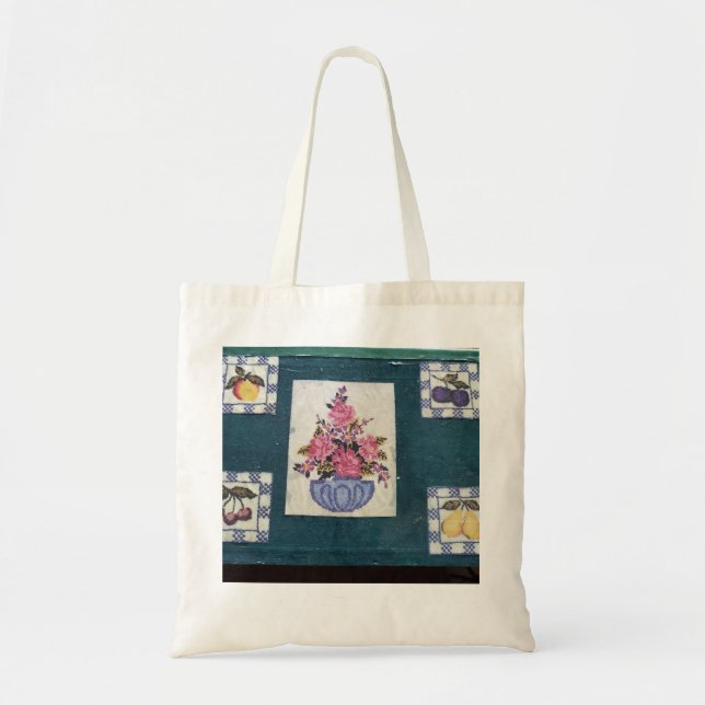 Tote Bag Collage de fleurs et de fruits Fourre-tout (Devant)