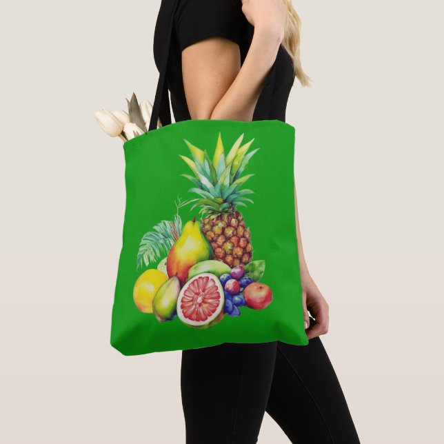 Tote Bag Collage de Fruits Tropicaux (De près)