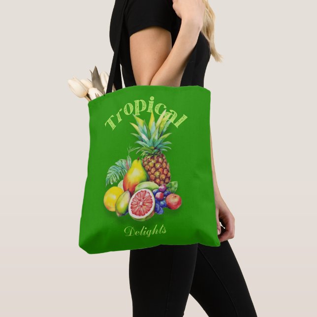 Tote Bag Collage de Fruits Tropicaux (De près)