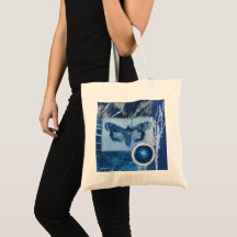 Collage de papillon vintage cyanotype Art au quoti