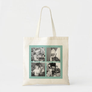 Tote Bag Collage de photo d'Instagram 4 images - rayures