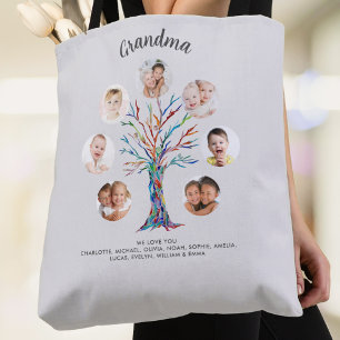 Tote Bag Collage de photos de grand-mère gris