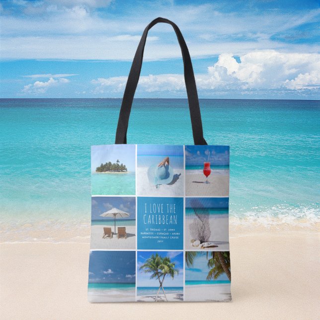 Tote Bag Collage de photos de voyage do-it-yourself destina (DIY Custom Destination Travel Photo Collage Tote Bag)