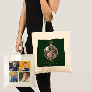 Tote Bag collage de photos personnalisé Boule de Noël Joyeu