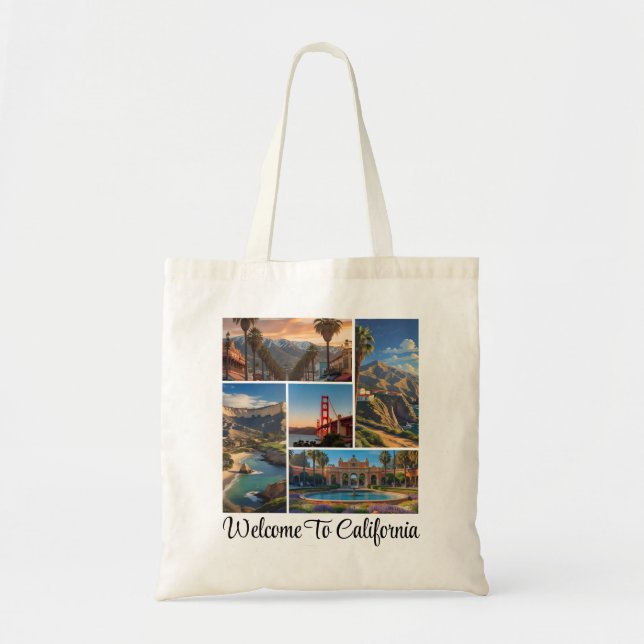 Tote Bag Collage de photos personnalisé des monuments de Ca (Devant)