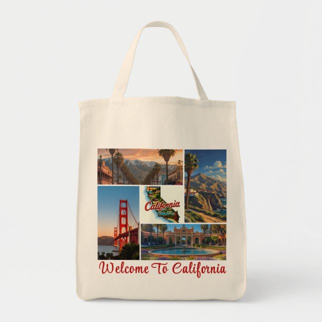 Tote Bag Collage de photos personnalisé des monuments de Ca (Devant)