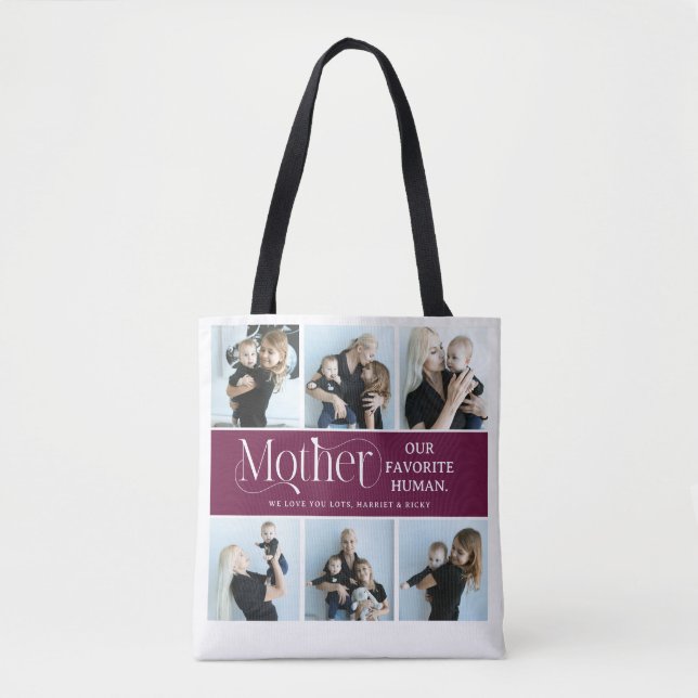 Tote Bag Collage de photos sentimental Cadeau pour maman  (Devant)