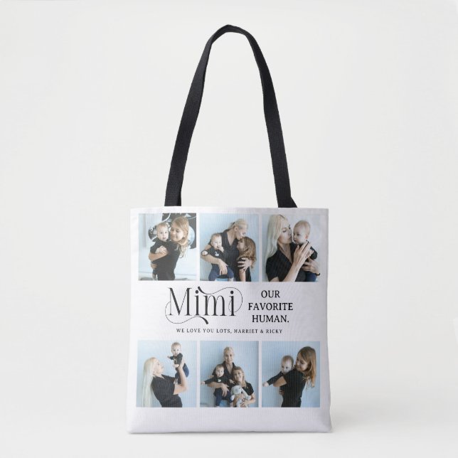 Tote Bag Collage de photos sentimental Mimi Cadeau  (Devant)