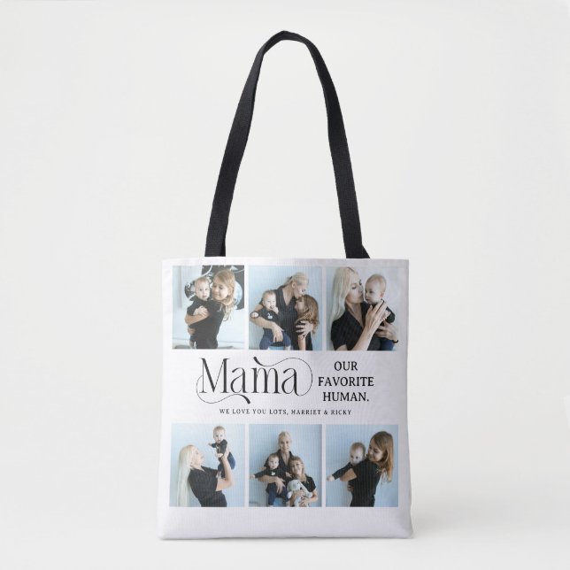Tote Bag Collage de photos sentimental souvenir de maman (Devant)