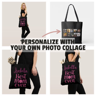 Tote Bag Collage de photos souvenir de maman Citation tenda