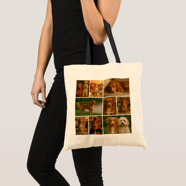 Tote Bag Collage de photos Unique Personnalisé 9 Photo (Devant (produit))