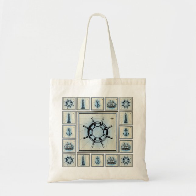 Tote Bag Collage de roues du navire vintage (Devant)