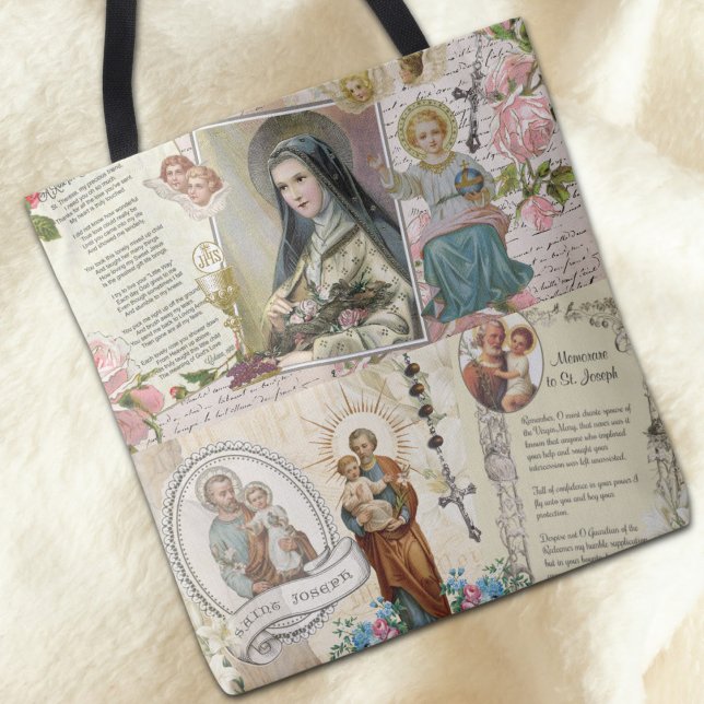 Tote Bag Collage de St Joseph Therese (Créateur téléchargé)