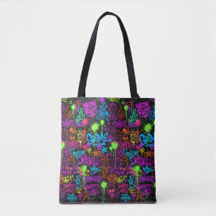 Tote Bag Collage de street art au néon Graffiti