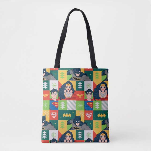 Tote Bag Collage de vacances de la Ligue de la Justice (Devant)