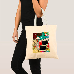 Tote Bag Collage de voyage avec des sites touristiques embl